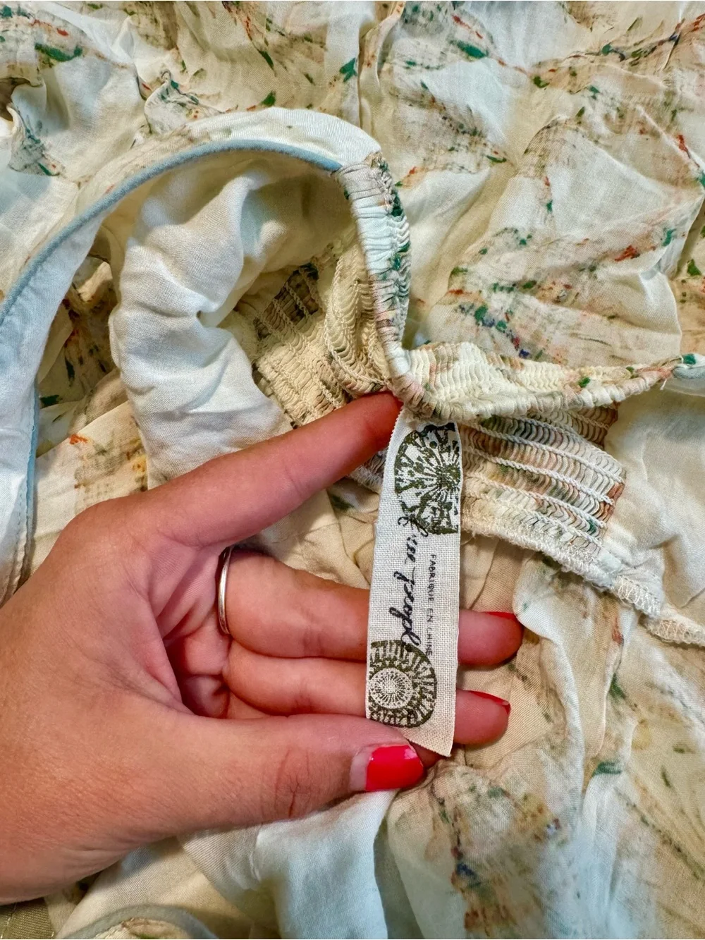Free People Love Birds Maxi Dress | Cream Floral High-Low Hem | Small